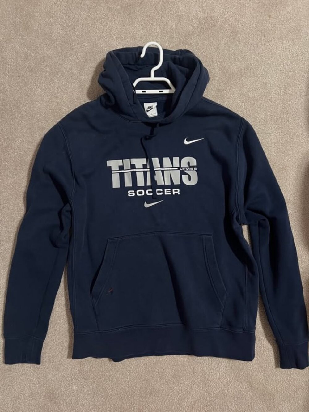 Nike Titans Soccer Hoodie Mens M Navy Pullover LFMSS School Team